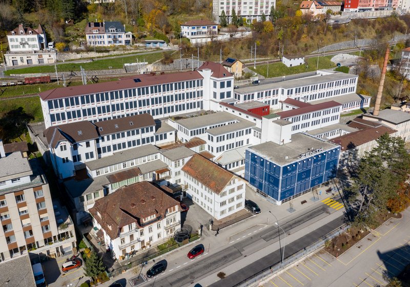 Luftaufnahme der Uhrenmanufaktur Zenith in Le Locle